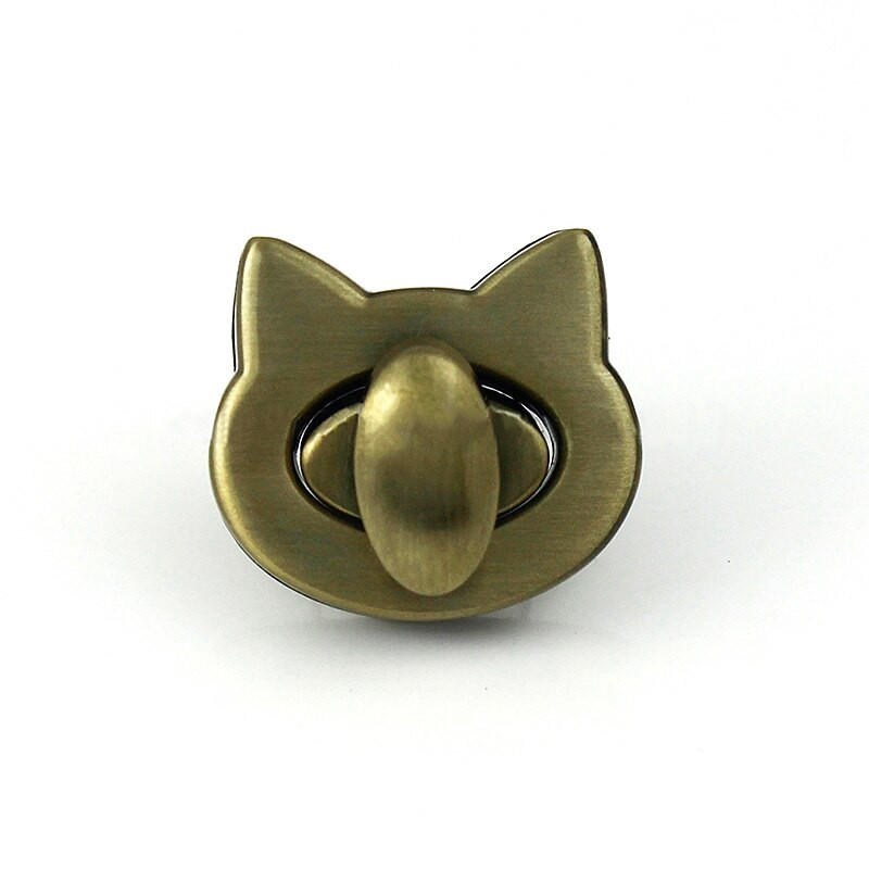 1 τεμ Μεταλλική χαριτωμένη τσάντα γάτας Turn Lock Twist Lock κούμπωμα Δερμάτινο Craft For Women Bag Handbag Purse Προμηθευτής DIY Hardware Accessories