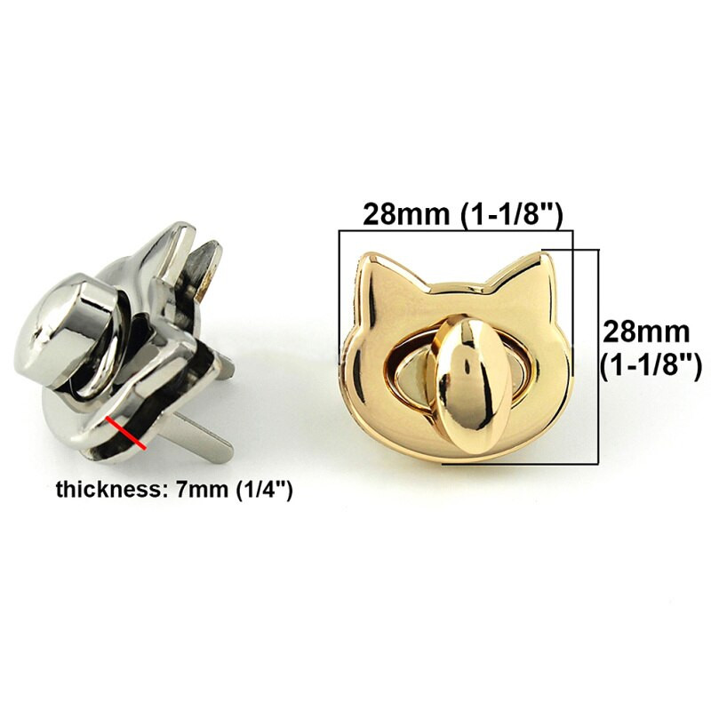 1 τεμ Μεταλλική χαριτωμένη τσάντα γάτας Turn Lock Twist Lock κούμπωμα Δερμάτινο Craft For Women Bag Handbag Purse Προμηθευτής DIY Hardware Accessories