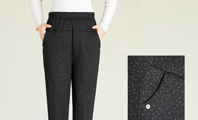 Γυναικείο casual παντελόνι - με φλοράλ μοτίβα