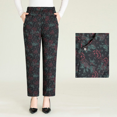 Γυναικείο casual παντελόνι - με φλοράλ μοτίβα