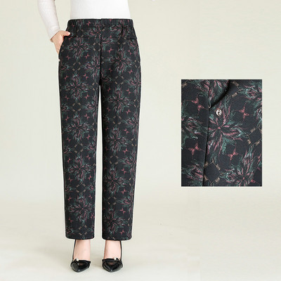 Γυναικείο casual παντελόνι - με φλοράλ μοτίβα