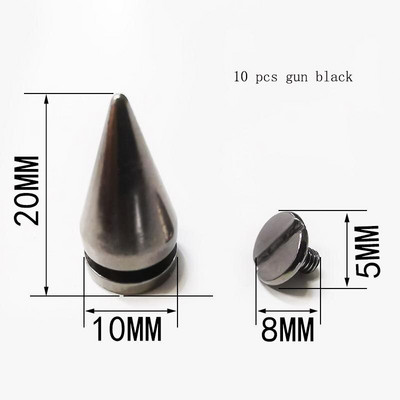 10 τμχ / παρτίδα πολύχρωμα γυναικεία παπούτσια Διακοσμητικά πριτσίνια Χάλκινα μπρούτζινα καρφιά Αξεσουάρ Αποσκευές Ρούχα Δερμάτινα χειροτεχνήματα DIY