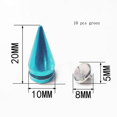 10 τμχ / παρτίδα πολύχρωμα γυναικεία παπούτσια Διακοσμητικά πριτσίνια Χάλκινα μπρούτζινα καρφιά Αξεσουάρ Αποσκευές Ρούχα Δερμάτινα χειροτεχνήματα DIY