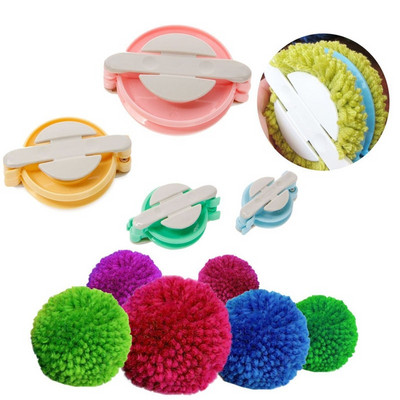 4 τεμ/Σετ DIY Needle Crafts Pompom Μπαλάκι μαλλιών Πλεκτομηχανές αργαλειού Kit Fluff Ball Weave Tools Φορητά 4 μεγέθη πλαστικό αξεσουάρ πλεξίματος