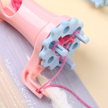 TLKKUE Πλεκτομηχανή αργαλειού πλεξίματος με νήματα διπλής κεφαλής Συσκευή πλεξίματος με σχοινί Πλαστικό βραχιόλι Συσκευή πλεξίματος Flower Daisy νήμα Εργαλεία ύφανσης