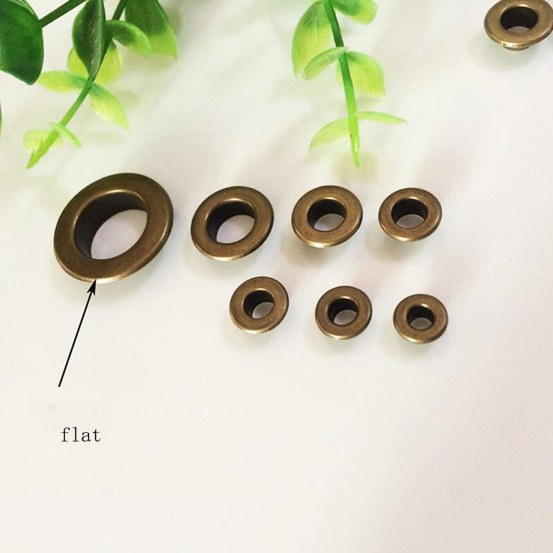 100 buc/lot de cupru, alamă lucioasă, șaibă cu orificiu gol, pantofi cu orificiu rotund, lateral lat, accesorii pentru artizanat din piele.