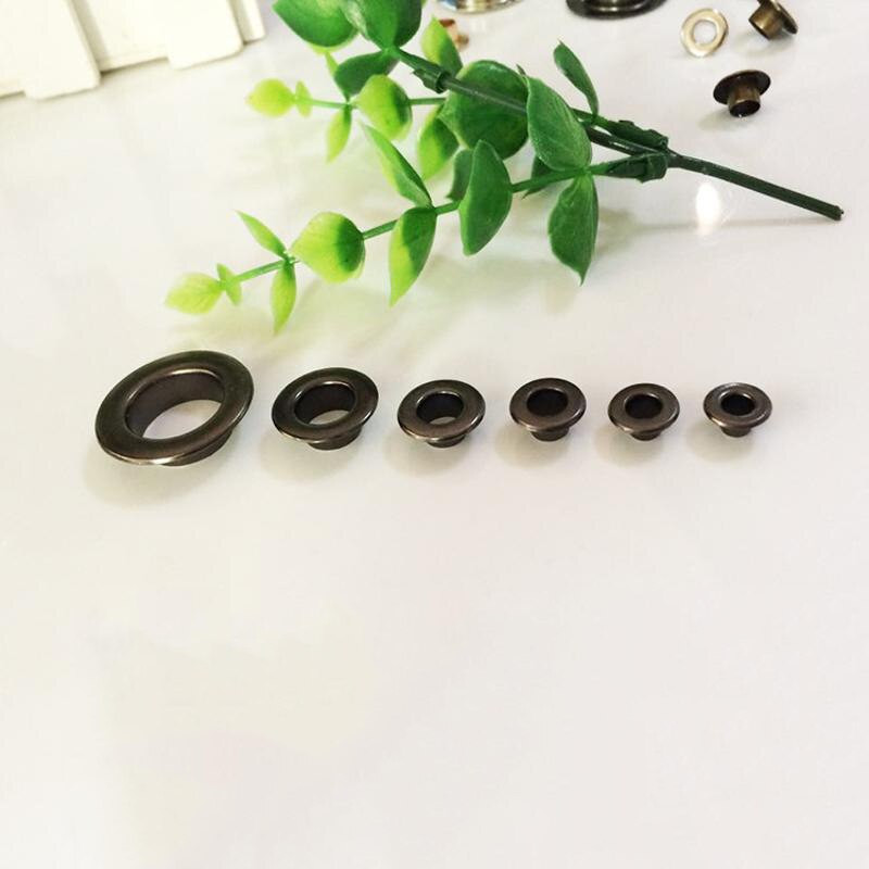 100 buc/lot de cupru, alamă lucioasă, șaibă cu orificiu gol, pantofi cu orificiu rotund, lateral lat, accesorii pentru artizanat din piele.