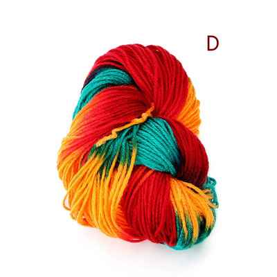 1 tk Pehme mitmevärviline polüester akrüüllõng Fiber kootud kraasitud niidid Paksud pillimisvastased värvitud lõngapallide heegeldamise tarvik