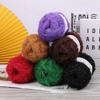 Tinsel Chunky Sparkle Furry Soft Eyelash Knitting Wool Narn DIY Knitting 100g/200m Ball