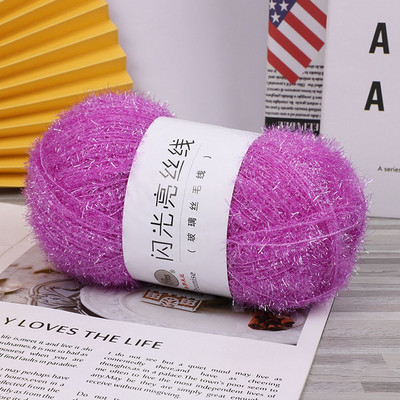 Tinsel Chunky Sparkle Furry Soft Eyelash Knitting Wool Narn DIY Knitting 100g/200m Ball