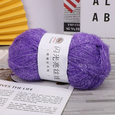 Tinsel Chunky Sparkle Furry Soft Eyelash Knitting Wool Narn DIY Knitting 100g/200m Ball