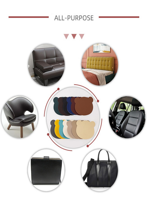 Bear Patches No Cropping Δερμάτινο αυτοκόλλητο Αυτοκόλλητο καναπέ επισκευαστικό κρεβάτι PU μπαλώματα βελτιστοποίησης επιτραπέζιο καρέκλα καθίσματος Τσάντα για παπούτσια τρύπα αυτοκίνητο