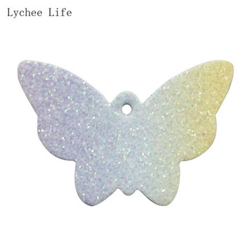 Lychee Life 10 бр./лот Кожени подложки с пеперуди Ръчно изработени Направи си сам обеци Earpin Материал за бижута Аксесоари за изработка на кожа