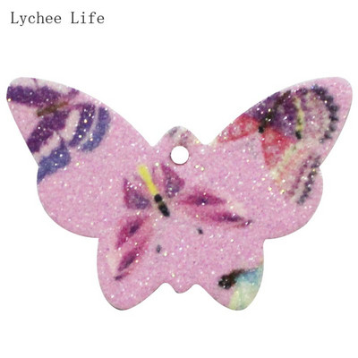Lychee Life 10Pcs/lot Leptir kožni jastučići Ručno izrađene Diy naušnice Earpin Materijal za nakit Dodaci za izradu kože