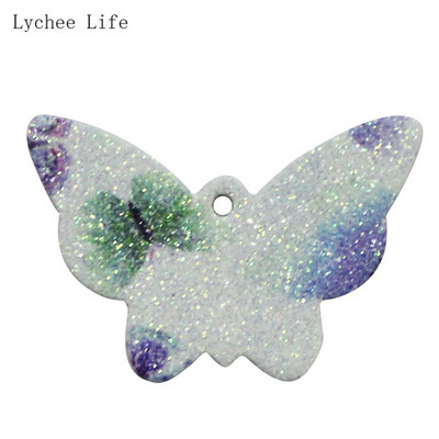 Lychee Life 10Pcs/lot Leptir kožni jastučići Ručno izrađene Diy naušnice Earpin Materijal za nakit Dodaci za izradu kože