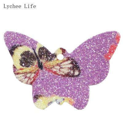 Lychee Life 10Pcs/lot Leptir kožni jastučići Ručno izrađene Diy naušnice Earpin Materijal za nakit Dodaci za izradu kože