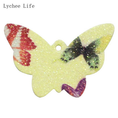 Lychee Life 10Pcs/lot Leptir kožni jastučići Ručno izrađene Diy naušnice Earpin Materijal za nakit Dodaci za izradu kože