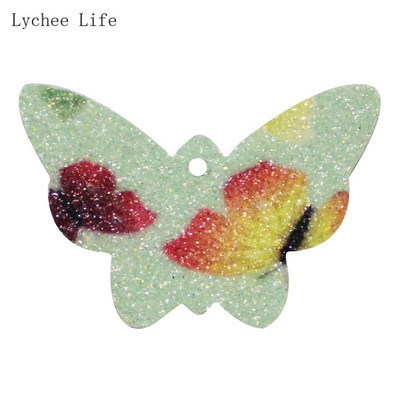 Lychee Life 10Pcs/lot Leptir kožni jastučići Ručno izrađene Diy naušnice Earpin Materijal za nakit Dodaci za izradu kože