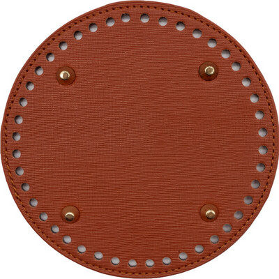 1 ΤΕΜ. DIY τσάντα πλεξίματος κάτω μέρος στρογγυλό μακρύ PU δερμάτινη τσάντα αξεσουάρ Crochet diy τσάντα Χειροποίητο πατάκι κάτω μαξιλαράκι μαξιλαράκι μαξιλαράκι