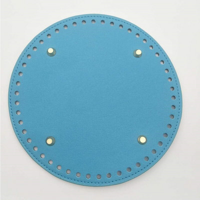 1 ΤΕΜ. DIY τσάντα πλεξίματος κάτω μέρος στρογγυλό μακρύ PU δερμάτινη τσάντα αξεσουάρ Crochet diy τσάντα Χειροποίητο πατάκι κάτω μαξιλαράκι μαξιλαράκι μαξιλαράκι