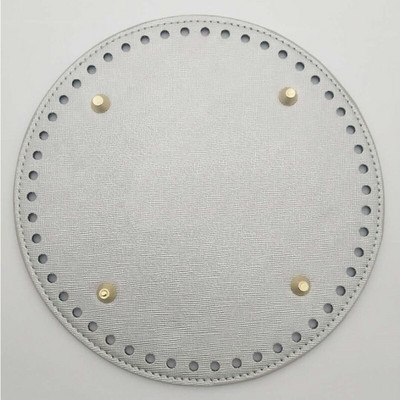 1 ΤΕΜ. DIY τσάντα πλεξίματος κάτω μέρος στρογγυλό μακρύ PU δερμάτινη τσάντα αξεσουάρ Crochet diy τσάντα Χειροποίητο πατάκι κάτω μαξιλαράκι μαξιλαράκι μαξιλαράκι