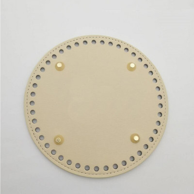 1 ΤΕΜ. DIY τσάντα πλεξίματος κάτω μέρος στρογγυλό μακρύ PU δερμάτινη τσάντα αξεσουάρ Crochet diy τσάντα Χειροποίητο πατάκι κάτω μαξιλαράκι μαξιλαράκι μαξιλαράκι