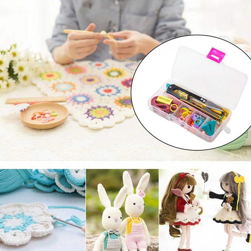 Komplet alata za DIY pletenje Kukičanje Škare Bod Weave Pribor Potrepštine Kutija za pletenje Alati za DIY Igle za heklanje