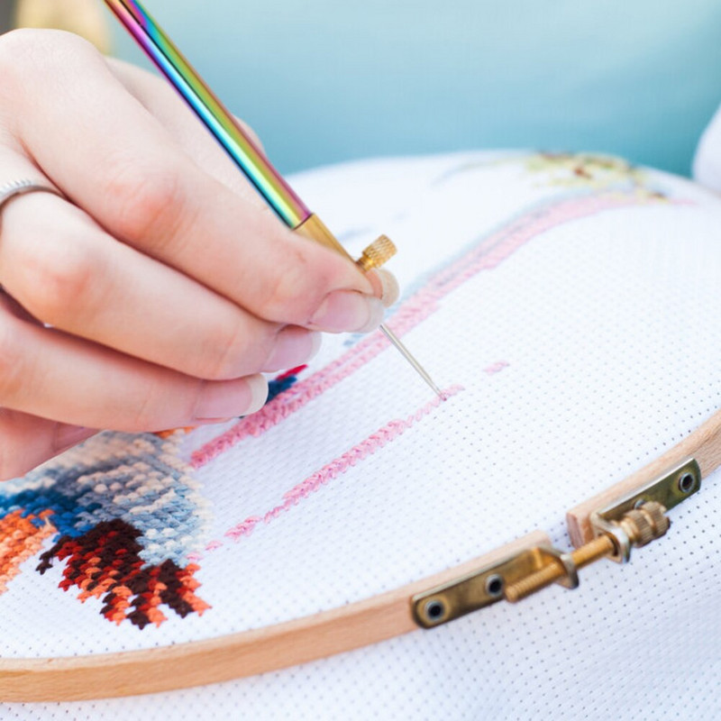 Γαλλικού στυλ Κέντημα Βελόνα με 3 Βελόνες Παγκιέτες Χάντρες Γάντζος Ράψιμο Χέρι Βελονάκι Σετ για Ράψιμο Πλέξιμο