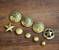 Läbimõõt 28mm 10 tk/partii Puhtast vasest tükikestega nupud isetegemise jaoks käsitsi valmistatud nahast aksessuaaride kaunistamiseks