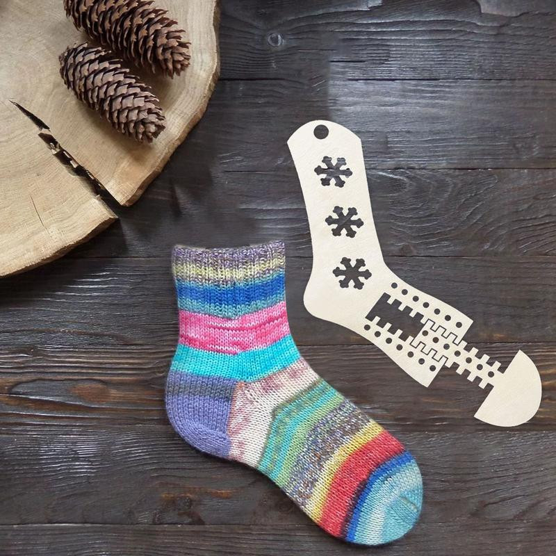 2 τεμ. Φυσικό ξύλινο μπλοκερ για κάλτσες χειροποίητο DIY Εργαλείο πλεξίματος Χριστουγεννιάτικων κάλτσες Snowflakes Stars Φόρμες κάλτσες Σχήματα Δώρο για αρχάριους