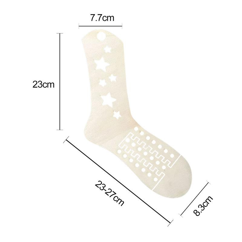 2 τεμ. Φυσικό ξύλινο μπλοκερ για κάλτσες χειροποίητο DIY Εργαλείο πλεξίματος Χριστουγεννιάτικων κάλτσες Snowflakes Stars Φόρμες κάλτσες Σχήματα Δώρο για αρχάριους