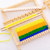 Fából készült színű 1 szett díszes, szellemi játék szövőkeret szövőszék Hordozható szövőszék Több kézműves óvodai ajándék