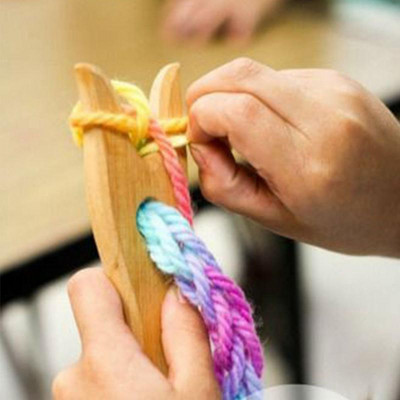 Направи си сам ръчно изработена Y-игла Детски ръчно изработени консумативи Дървена вилица Плетачна машина Ръчна плетачна машина