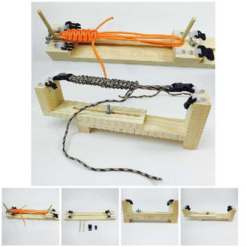 Направи си сам Джиг Масивно дърво Paracord Bracelet Maker Инструмент за плетене Knot Braided Parachute Cord Bracelet Инструменти за тъкане xqmg