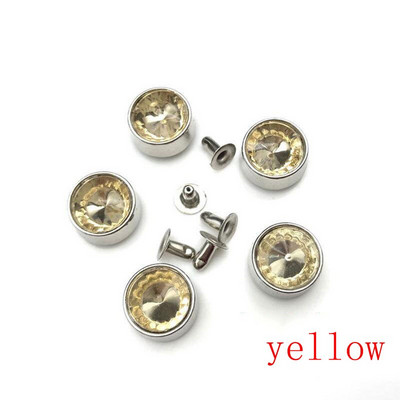 5 τμχ / παρτίδα κράμα στρας Stud Δημοφιλές στρογγυλό διακοσμητικό πριτσίνι με πόρπη DIY για δερμάτινη τσάντα χειροτεχνίας Ζώνη ρούχων Αξεσουάρ παπούτσια