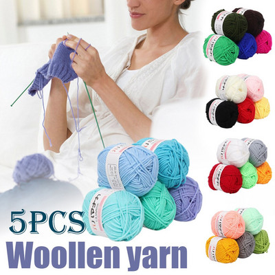 5 balls/lot Natural Silk Milk Cotton Yarn DIY Handmade Thick Yarn For Knitting Baby Wool Crochet Yarn Weave Thread