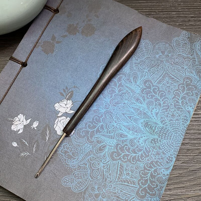  Retro sandlipuu heegelnõel Käsitsi kootud DIY kudumisvarda villane Agulha roostevabast terasest kampsun kudumiseks