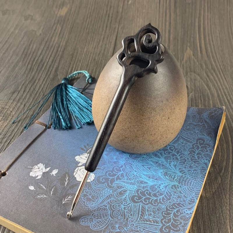  Retro sandlipuu heegelnõel Käsitsi kootud DIY kudumisvarda villane Agulha roostevabast terasest kampsun kudumiseks