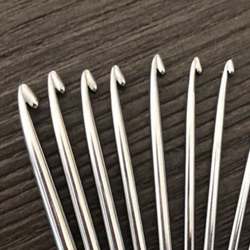  Retro sandlipuu heegelnõel Käsitsi kootud DIY kudumisvarda villane Agulha roostevabast terasest kampsun kudumiseks