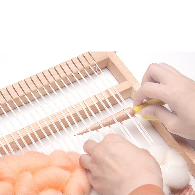 1 ΤΕΜ DIY Ξύλινο εργαλείο ύφανσης σαΐτας Ξύλινο πουλόβερ Κασκόλ Ταπετσαρία μασίφ βελονάκι από οξιά Εργαλεία DIY αργαλειού Κοντή βελόνα ράβδου