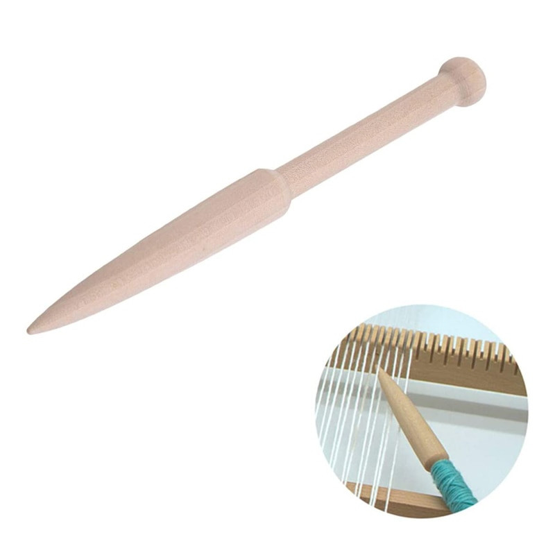 1 ΤΕΜ DIY Ξύλινο εργαλείο ύφανσης σαΐτας Ξύλινο πουλόβερ Κασκόλ Ταπετσαρία μασίφ βελονάκι από οξιά Εργαλεία DIY αργαλειού Κοντή βελόνα ράβδου