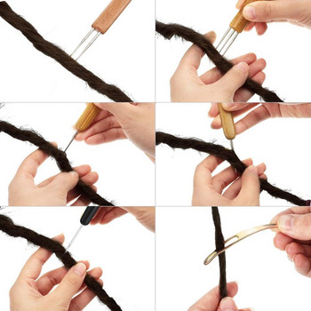 Професионални Dreadlocks Комплект инструменти за плетене на една кука Инструмент за заключване на коса за Braid Craft Latch Hook Комплект игли за плетене на една кука