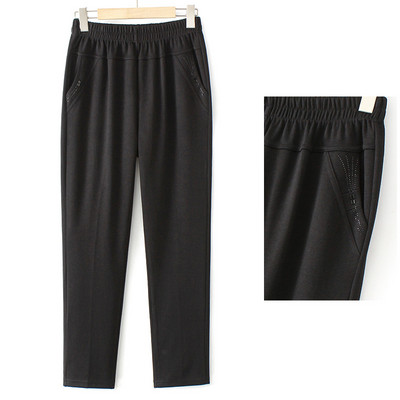 Naiste pükste lai mudel kõrge vöökoha ja taskuga