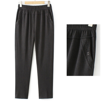 Naiste pükste lai mudel kõrge vöökoha ja taskuga