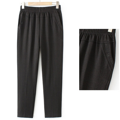 Naiste pükste lai mudel kõrge vöökoha ja taskuga