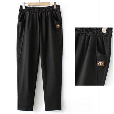 Γυναικείο casual ίσιο παντελόνι με τσέπη και λογότυπο