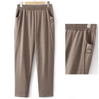 Γυναικείο casual ίσιο παντελόνι με τσέπη και λογότυπο