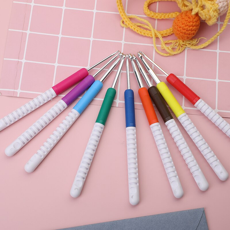 Nonvor 9 db menetes műanyag fogantyú horgolótű szett barkácsolás kötőtűk öltésjelölők szövési kiegészítők szerszámcsomaggal