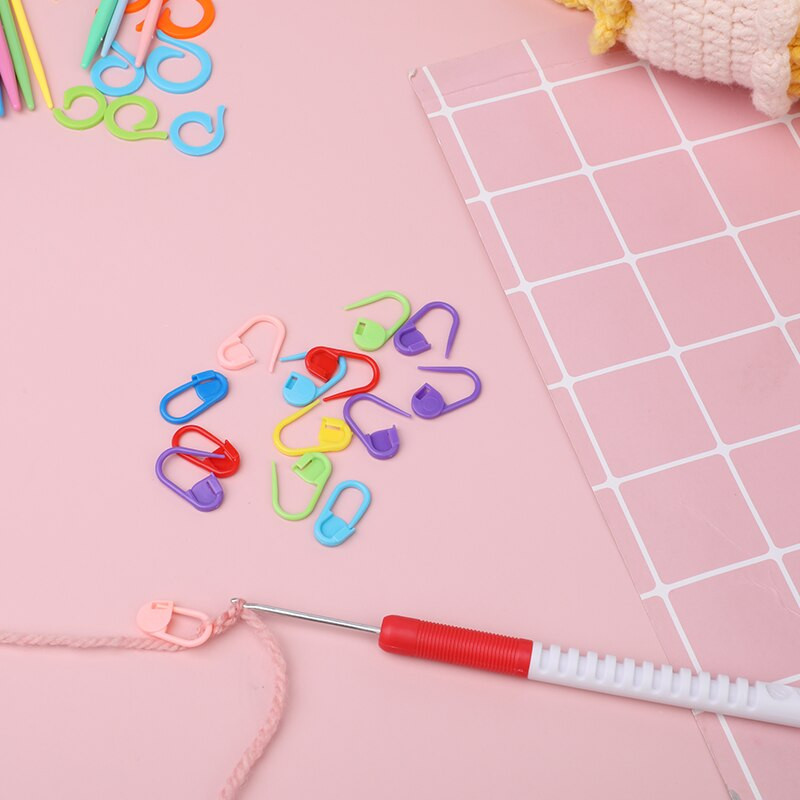 Nonvor 9 db menetes műanyag fogantyú horgolótű szett barkácsolás kötőtűk öltésjelölők szövési kiegészítők szerszámcsomaggal