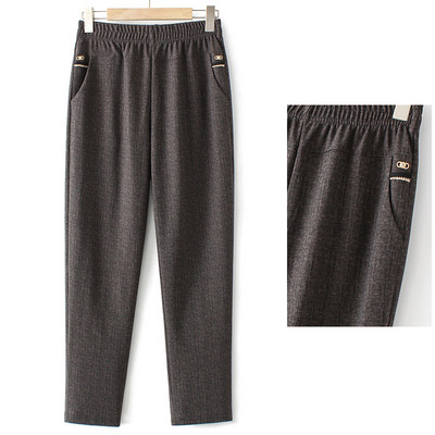 Ravni model ženskih hlača s elastičnim strukom